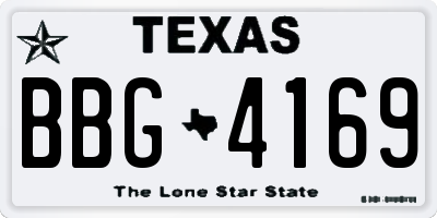 TX license plate BBG4169