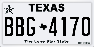 TX license plate BBG4170