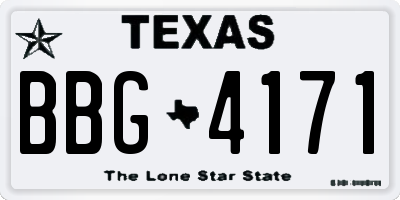 TX license plate BBG4171