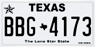 TX license plate BBG4173