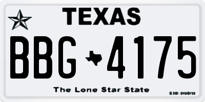 TX license plate BBG4175