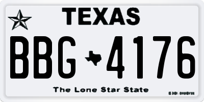 TX license plate BBG4176