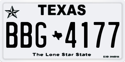 TX license plate BBG4177