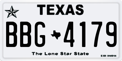 TX license plate BBG4179