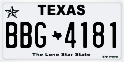 TX license plate BBG4181