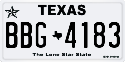 TX license plate BBG4183