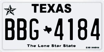 TX license plate BBG4184