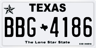 TX license plate BBG4186