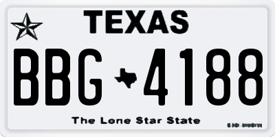 TX license plate BBG4188