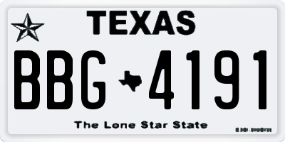 TX license plate BBG4191