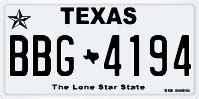 TX license plate BBG4194