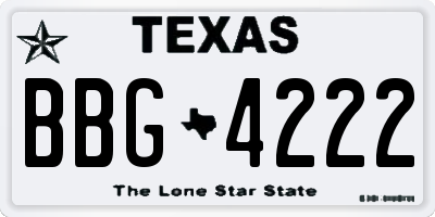 TX license plate BBG4222