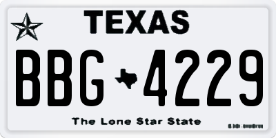 TX license plate BBG4229