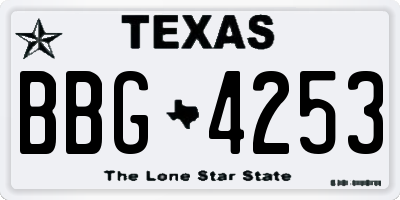 TX license plate BBG4253