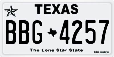 TX license plate BBG4257