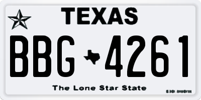 TX license plate BBG4261