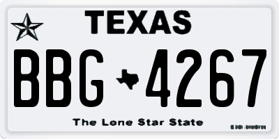 TX license plate BBG4267