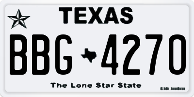 TX license plate BBG4270