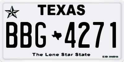 TX license plate BBG4271