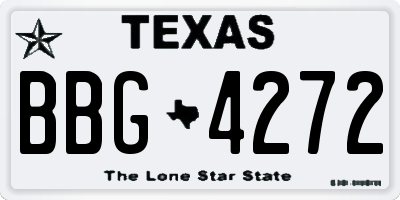 TX license plate BBG4272