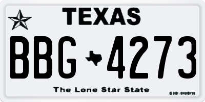 TX license plate BBG4273