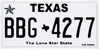 TX license plate BBG4277