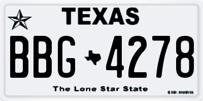 TX license plate BBG4278