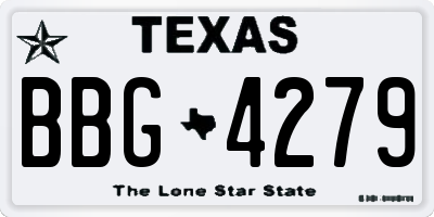 TX license plate BBG4279