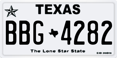 TX license plate BBG4282