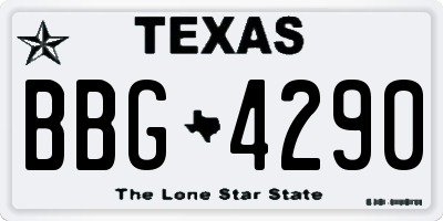 TX license plate BBG4290