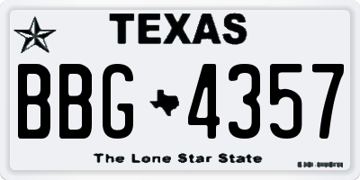 TX license plate BBG4357