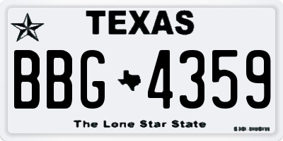 TX license plate BBG4359