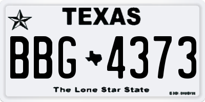 TX license plate BBG4373