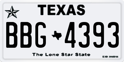 TX license plate BBG4393