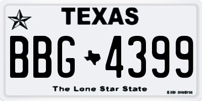 TX license plate BBG4399