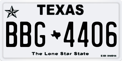 TX license plate BBG4406