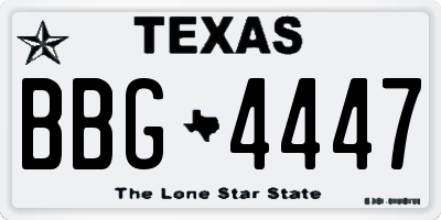 TX license plate BBG4447