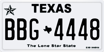 TX license plate BBG4448