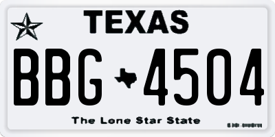 TX license plate BBG4504