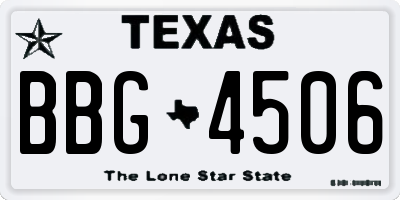 TX license plate BBG4506