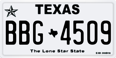 TX license plate BBG4509