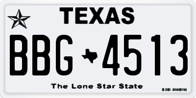 TX license plate BBG4513
