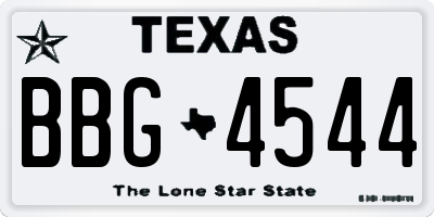 TX license plate BBG4544