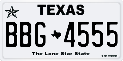 TX license plate BBG4555