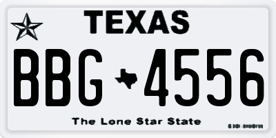 TX license plate BBG4556