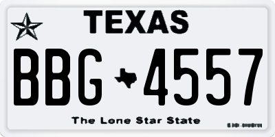 TX license plate BBG4557