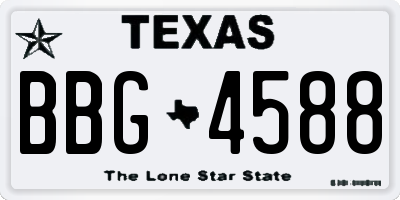 TX license plate BBG4588