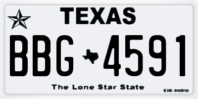 TX license plate BBG4591