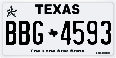 TX license plate BBG4593