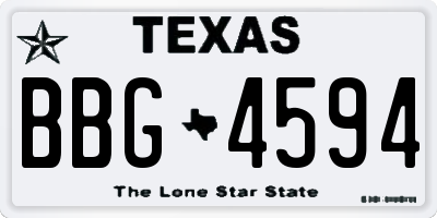 TX license plate BBG4594
